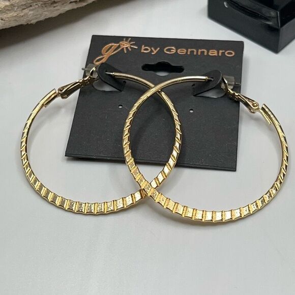 Gold Hoops G by Gennaro Earrings - Picture 1 of 6